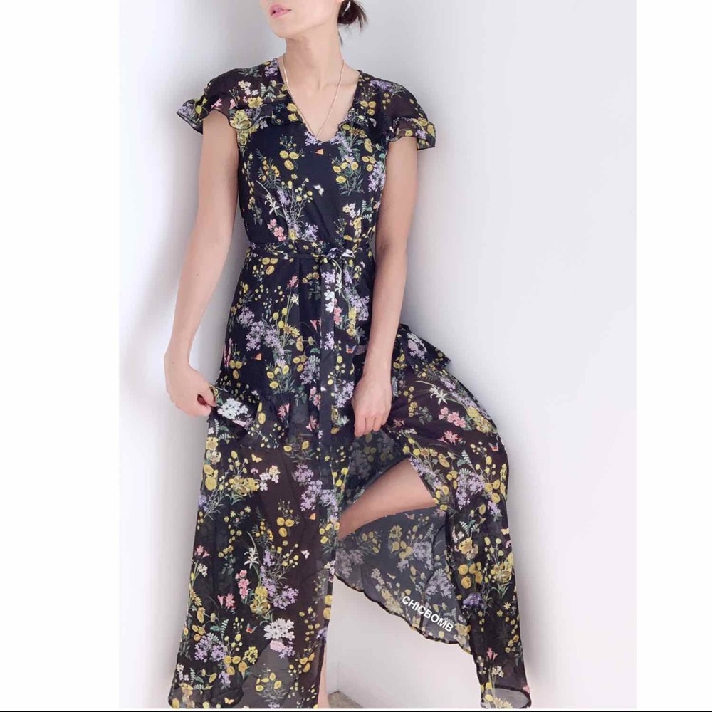 WESTERN BOHO CHIC RUFFLE MAXI DRESS - Picture 4 of 8
